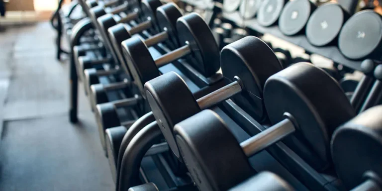 dumbbells in the gym