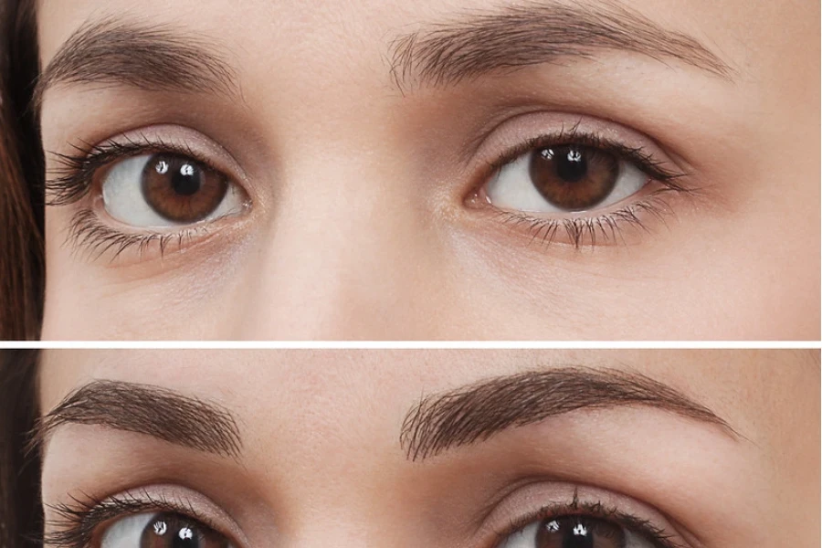 Exemplo de resultados de procedimentos de microblading