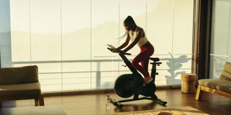 exercising on the spinning bike