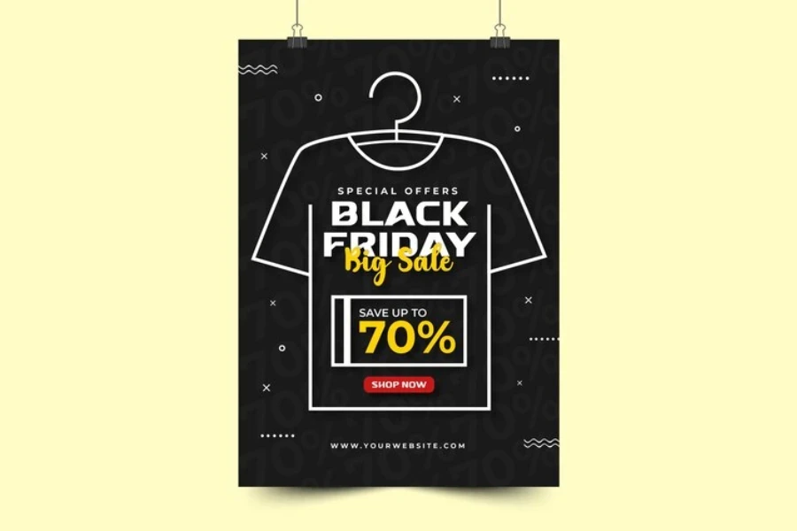 Garment bag with a Black Friday theme and an exclusive promotion