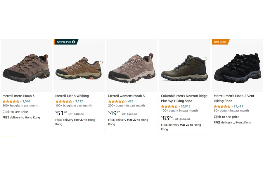 scarpe da trekking più vendute