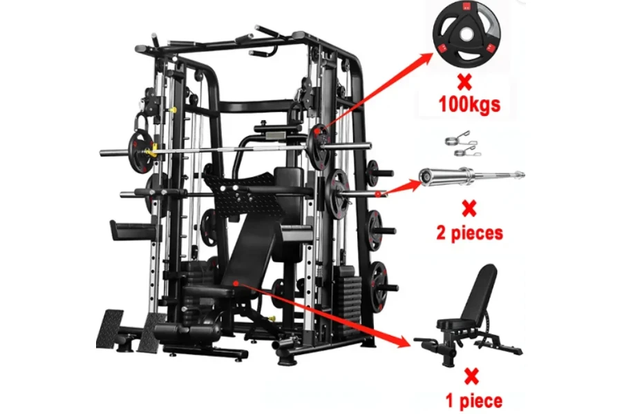 Equipamento de ginástica doméstica com múltiplas estações