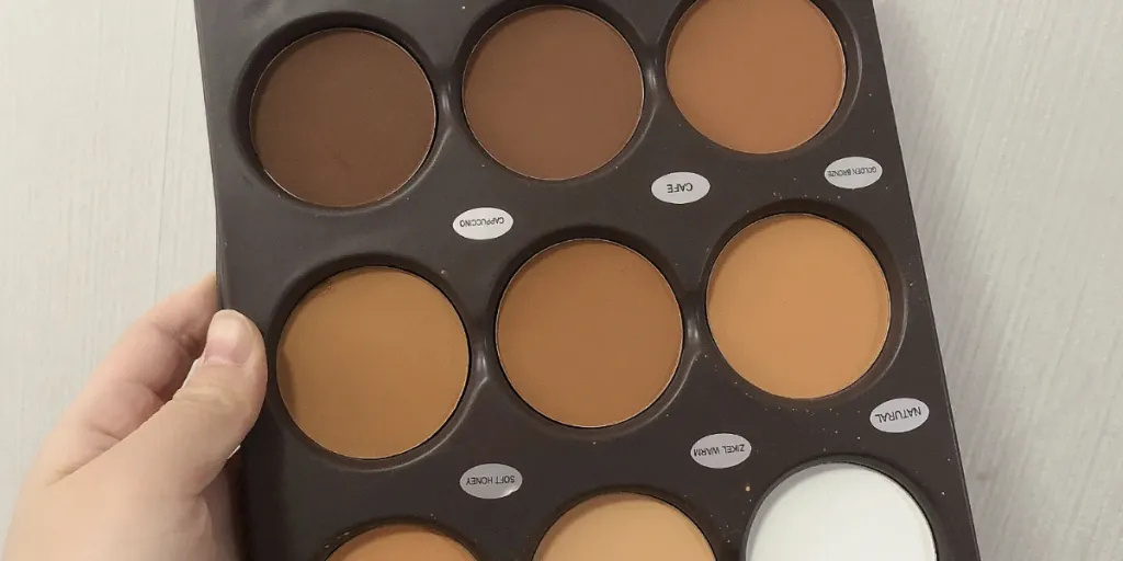 Person showcasing different shades of cosmetic products