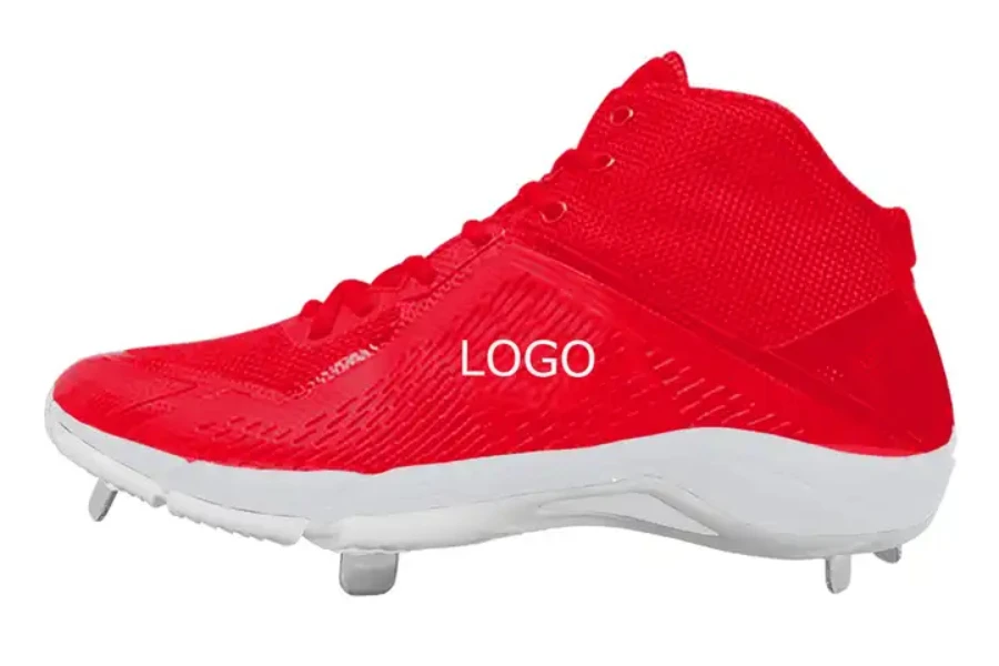 Professional training baseball sports shoes with metal cleats