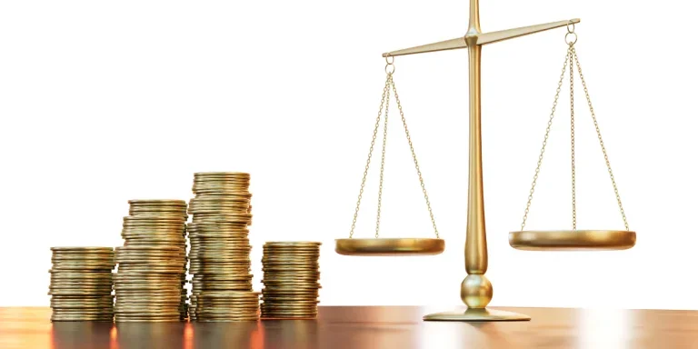 Scales and gold coins
