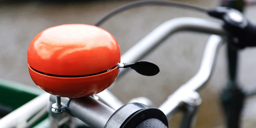 the orange bicycle bell