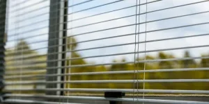 White aluminum Venetian blinds