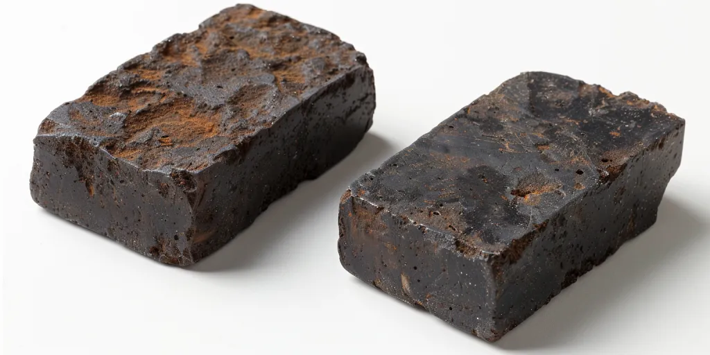 A photo of two African black soap