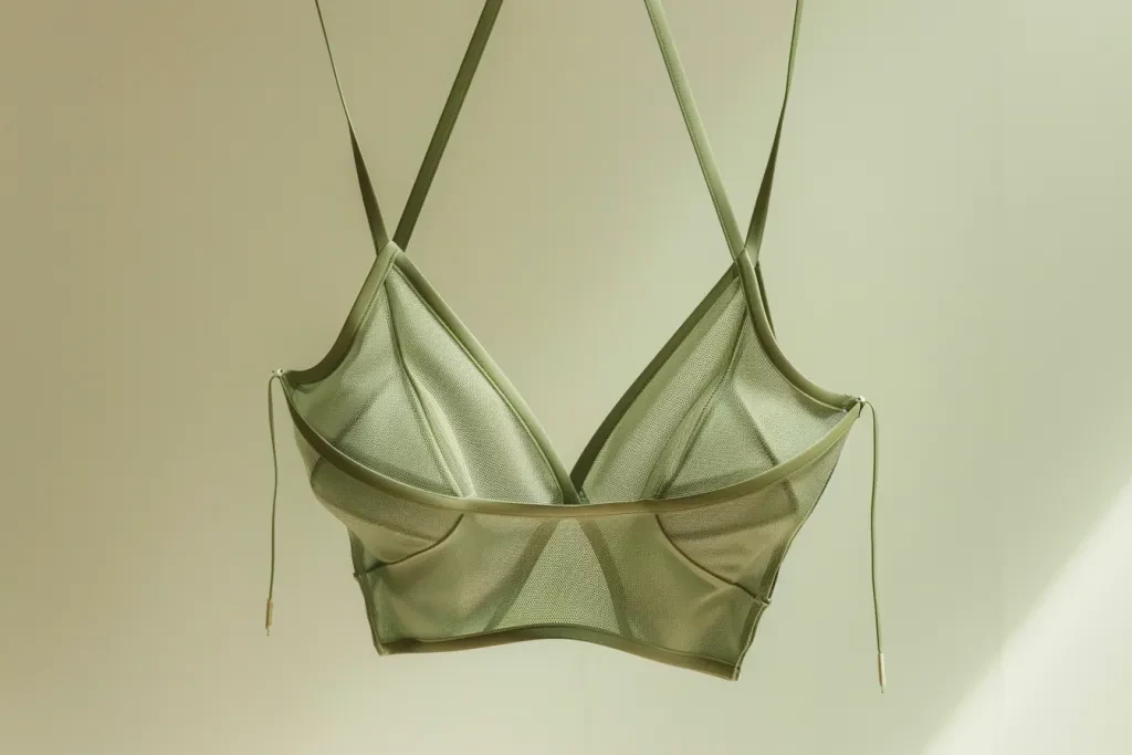 A light green, low brassiere