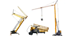 2–3-ton self-erecting mobile crane folded and unfolded