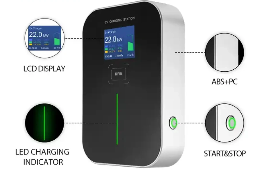 32A 3 相 OCPP 1.6J ウォールボックス 22kW EV 壁面充電器