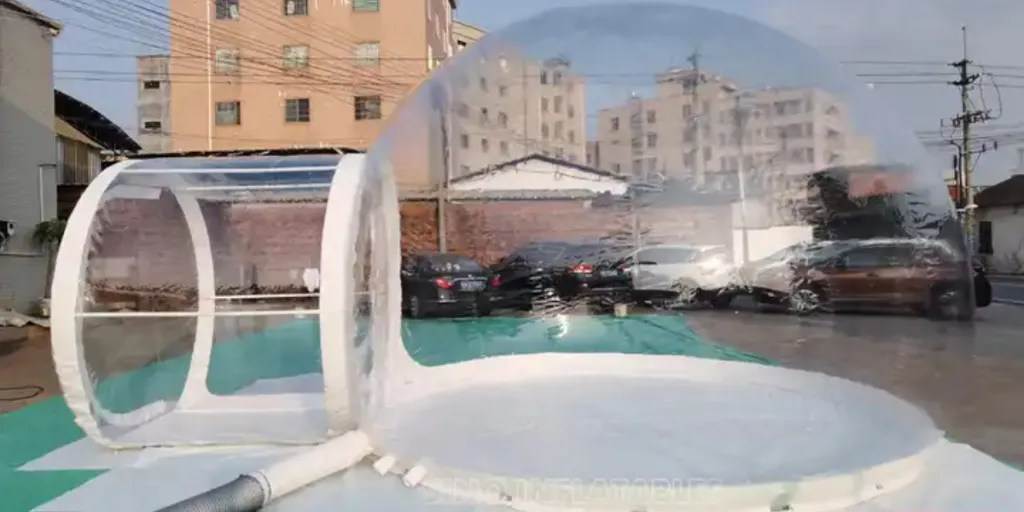 Tienda de campaña inflable transparente con cúpula de 5m