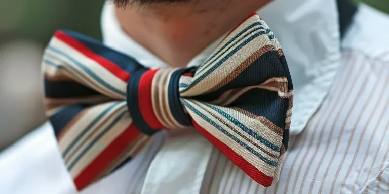 A closeup of the bow tie