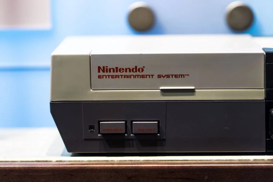 A Nintendo entertainment system console