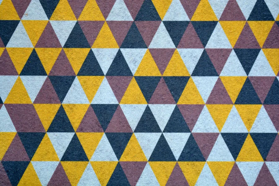 A colorful abstract geometric rug
