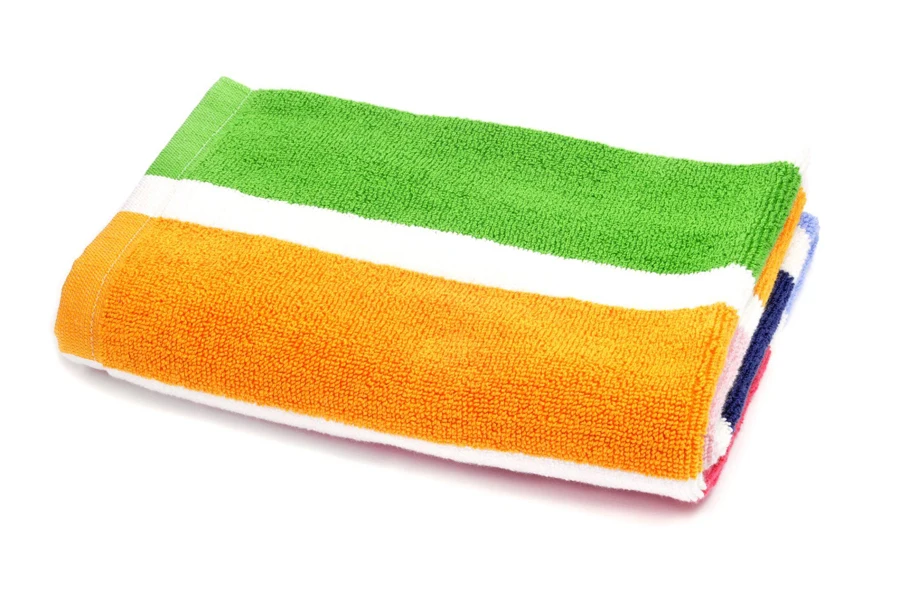 A colorful striped beach towel