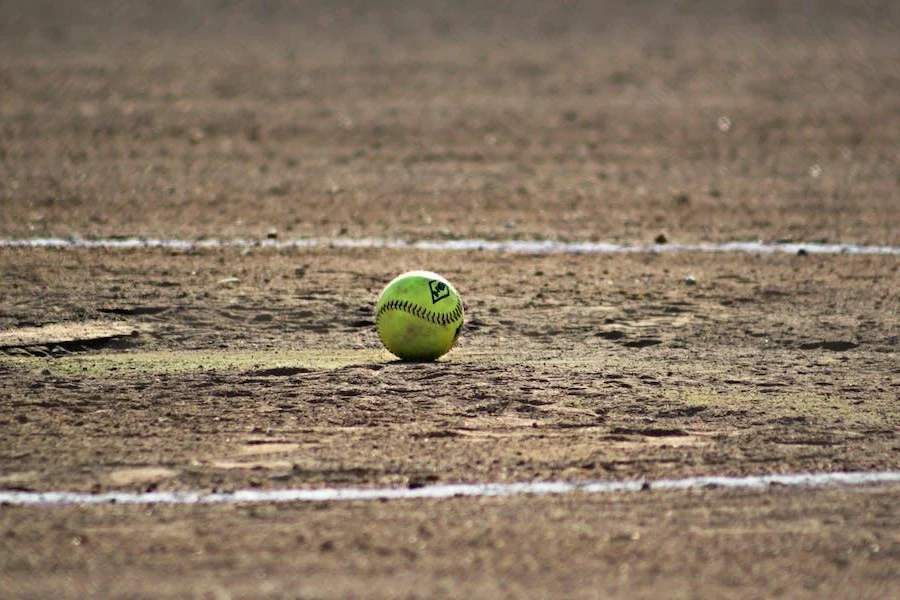 Una bola verde ponderada en un campo