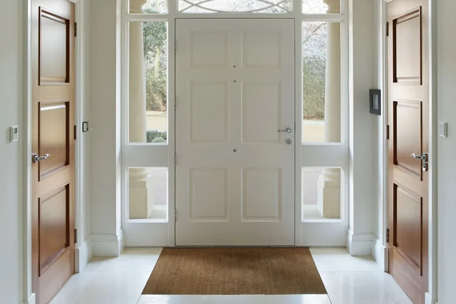 A large brown indoor doormat