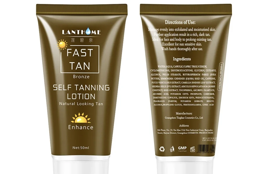 A self-tanning lotion for natural-looking tans