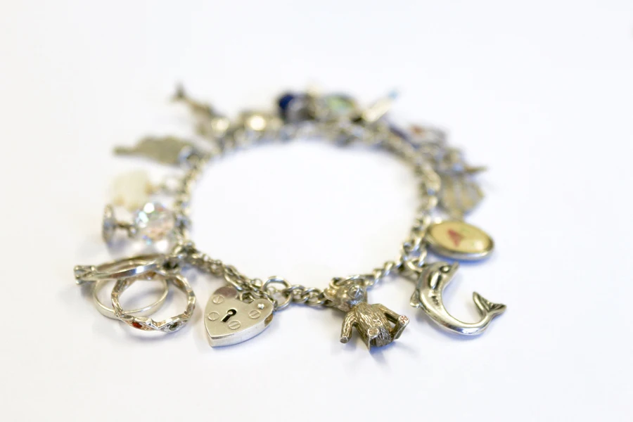 A silver charm bracelets