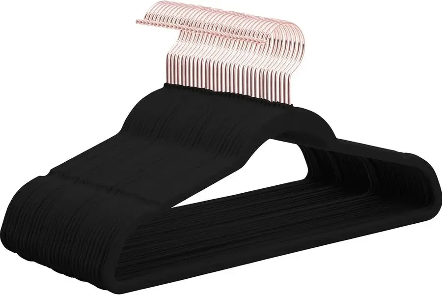  All black velvet clothes hangers