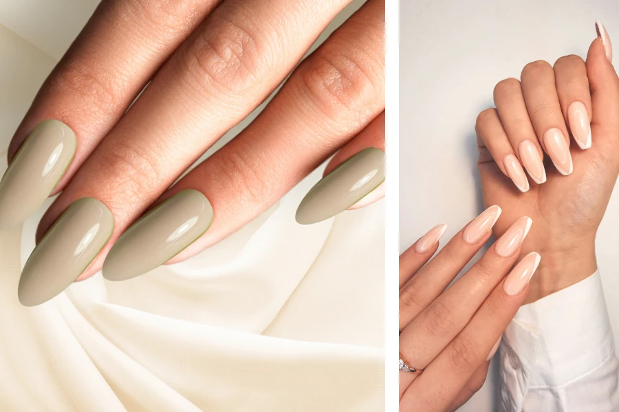 Almond-shaped nails