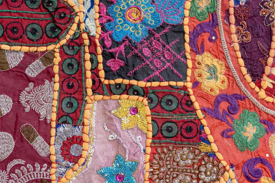 An Indian patchwork rug