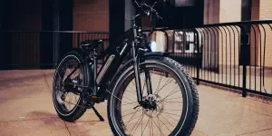 An electric bike parked on a street
