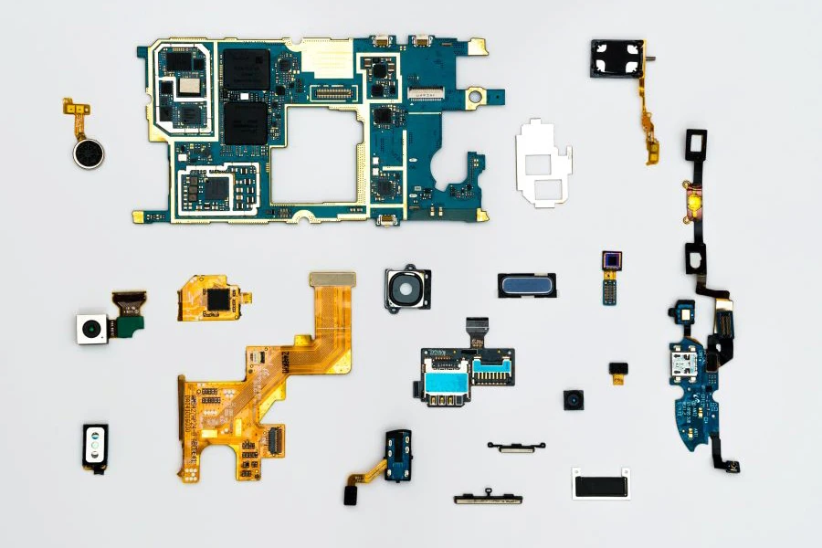 Blue and yellow smartphone modules