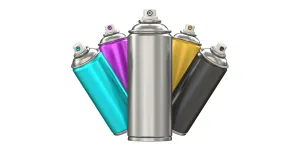 CMYK aerosol spray cans 3D