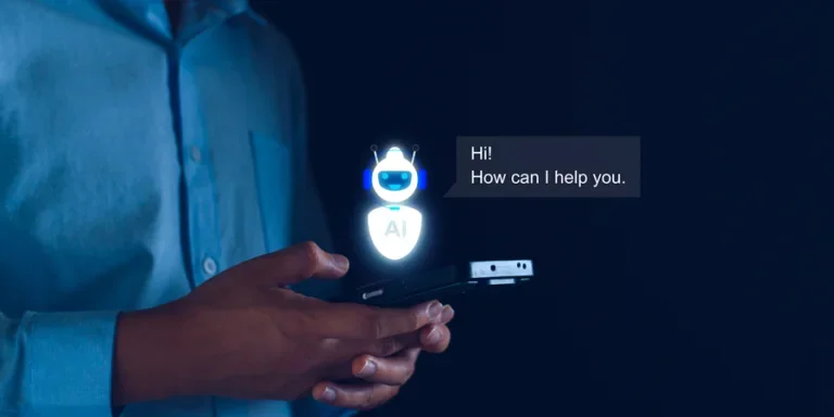 Chatbot concept. open AI, Artificial Intelligence. businessman using technology smart robot AI