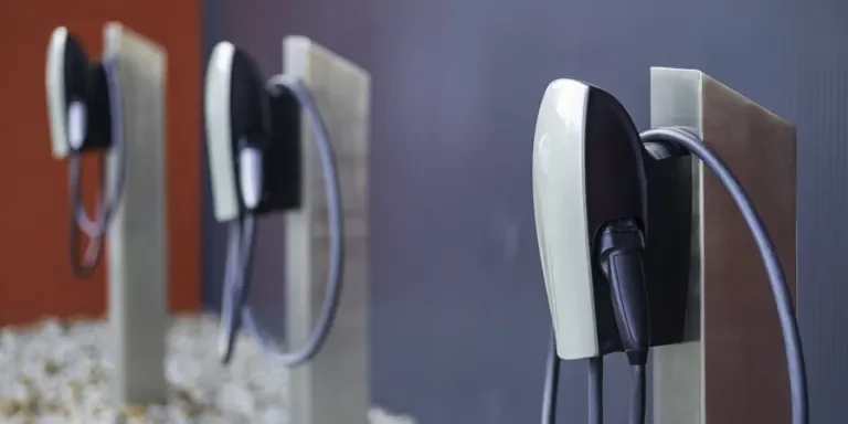 Close up of a ev charging station