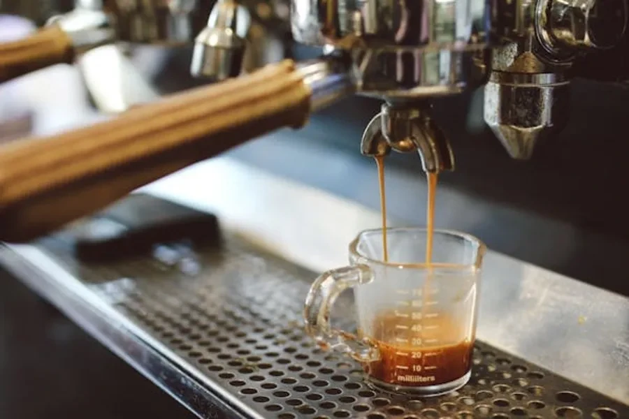 Coffee dripping from a coffee maker