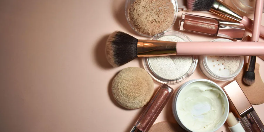 Cosmetics and makeup brushes