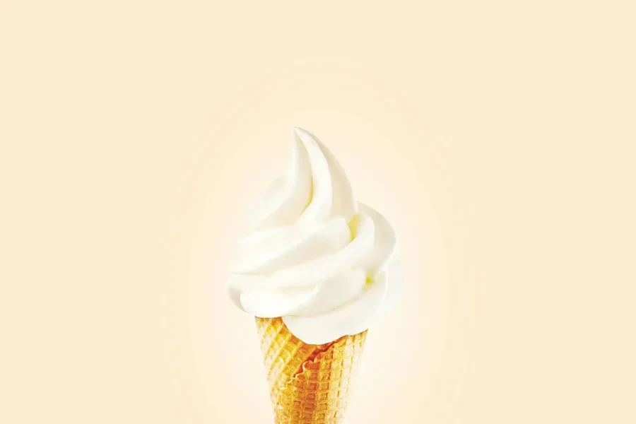 Cream Ice Cream in Cone