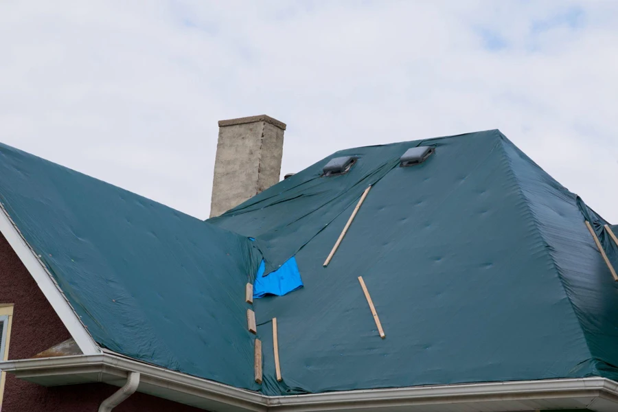 Damaged and old roofing shingles