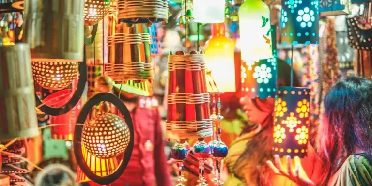 Different attractive souvenirs on display