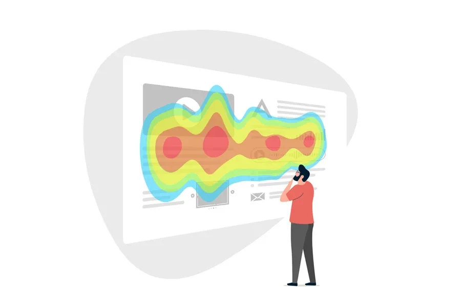 Digital drawing of a heatmap on a website