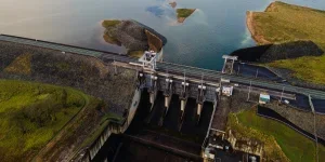 Drone photo of the dam