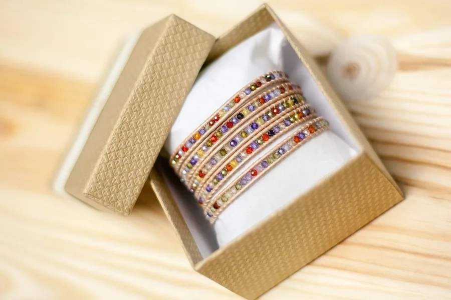 Gemstone bracelet in a box