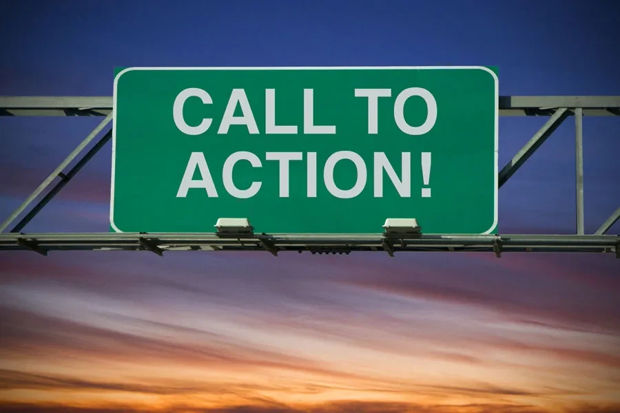 Green sign that says CALL TO ACTION