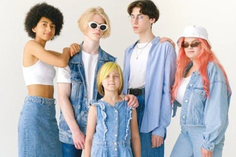 Group of multiracial teenagers looking at camera