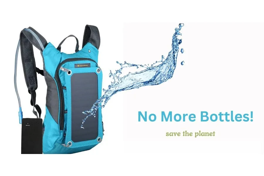 Hydration solar backpack for hiker and riders 