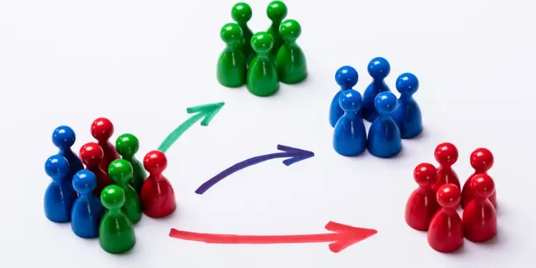Illustration of customers segmented into groups