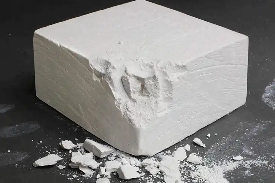 Large piece of white block chalk for climbing