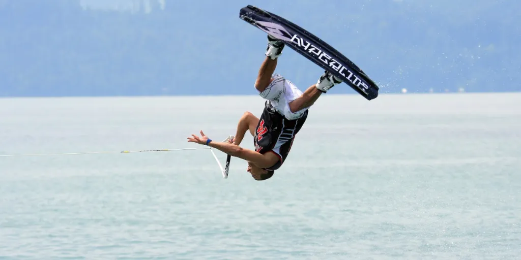 Man enjoying the thrills of wakeboarding