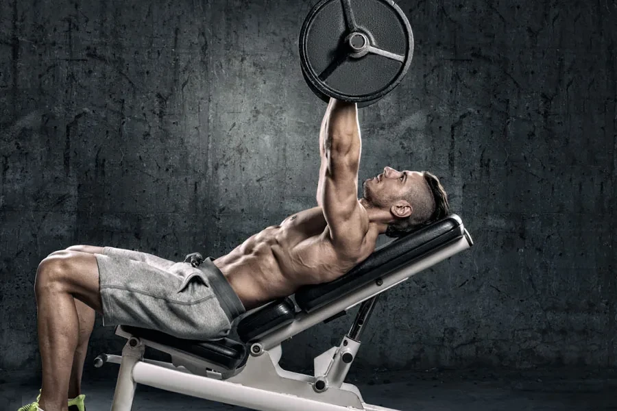 Man working out on an adjustable bench