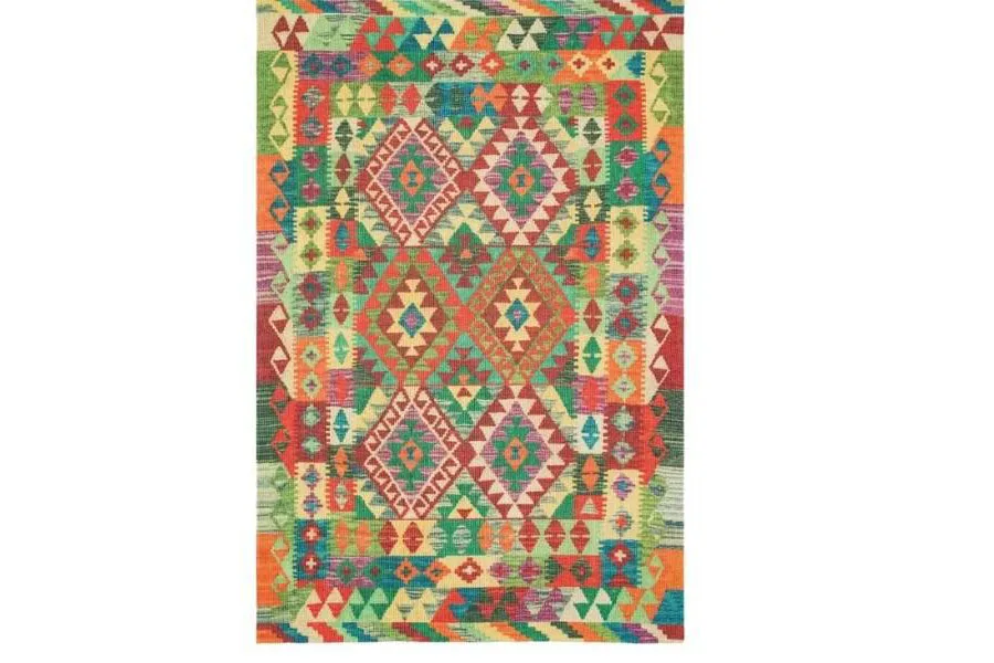 Multi-colored outdoor rug for patio
