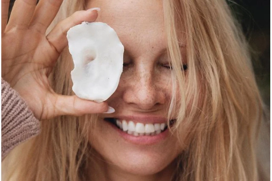 Pamela Anderson on Instagram showing off her natural freckles