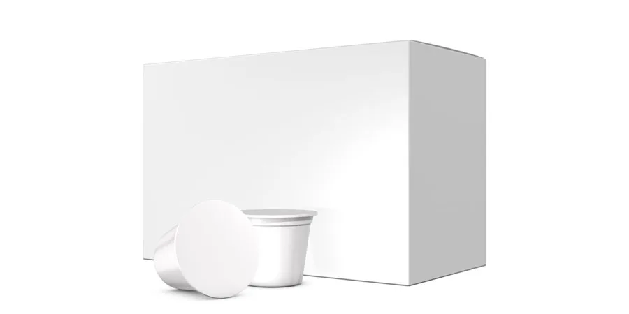 Realistic 3D box mock-up on white background
